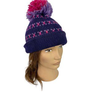 Marceau Sports Women's Beanie Ski Hat Wool Made in USA Purple Pink